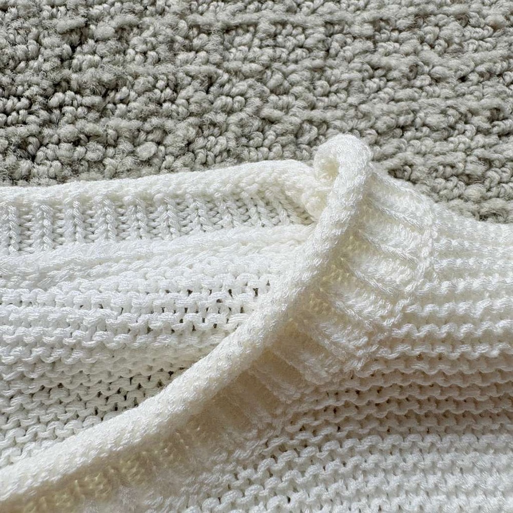 LOFT White Knit Short-Sleeve Pullover Top - Picture 2 of 8